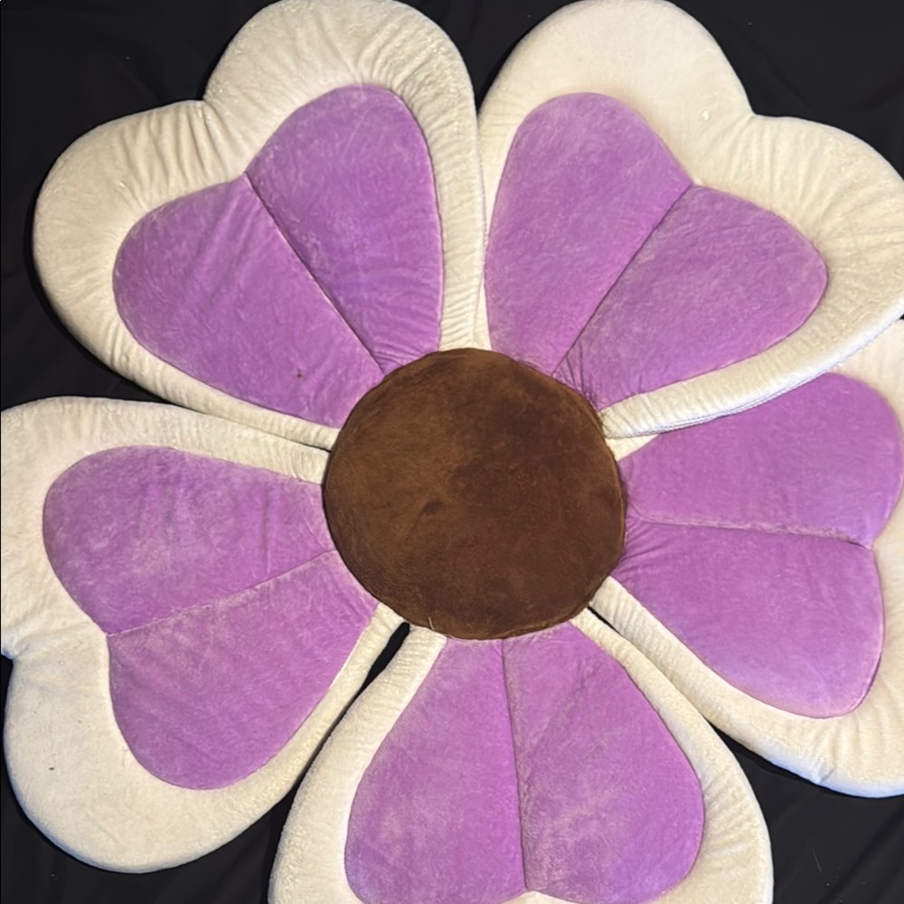 Purple and Brown Flower-Shaped Cushion